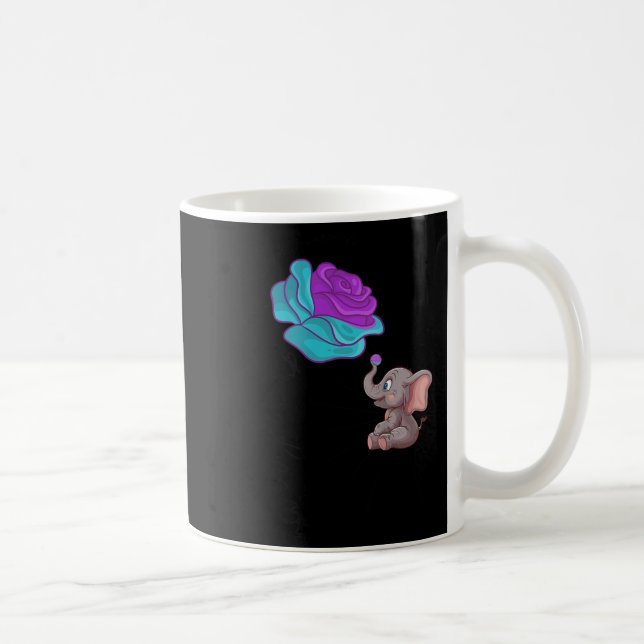 Suicide Awareness Flower Elephant Ribbon Graphic  Kaffeetasse (Rechts)