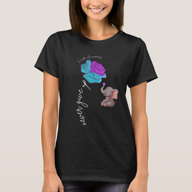Suicide Awareness Flower Elephant Ribbon Graphic  T-Shirt (Vorderseite)