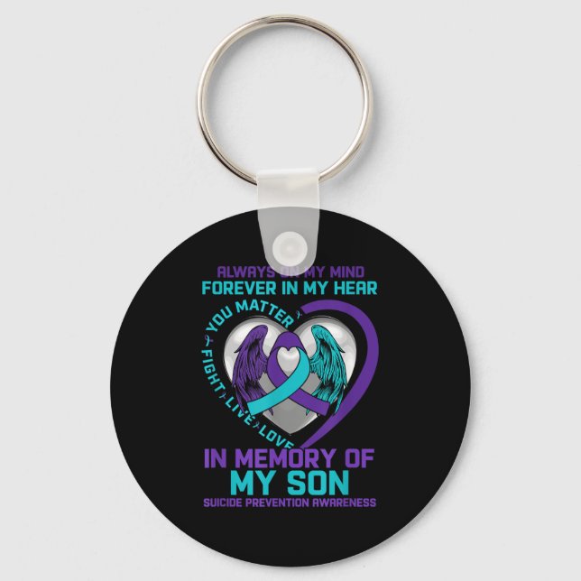 Suicide Awareness In Memory Of My Son You Semicolo Schlüsselanhänger (Vorderseite)