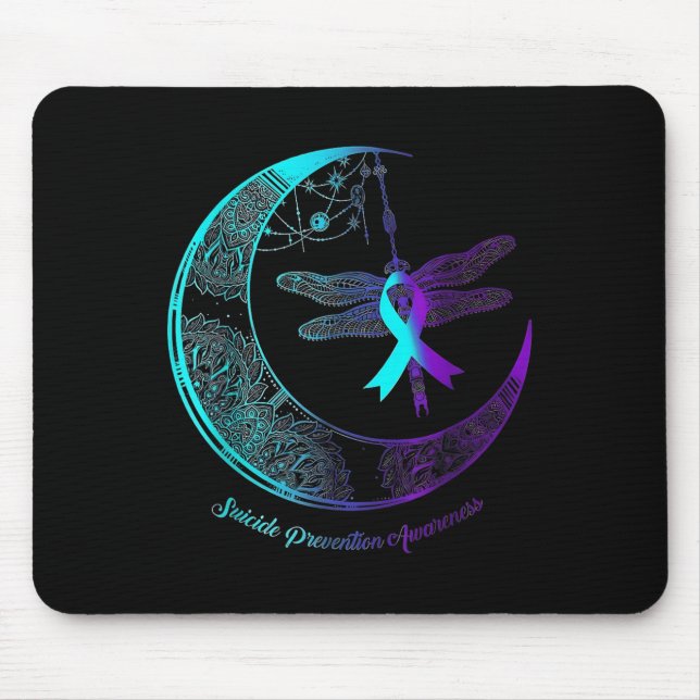 Suicide Awareness Shirt Dragonfly Moon Suicide Pre Mousepad (Vorne)