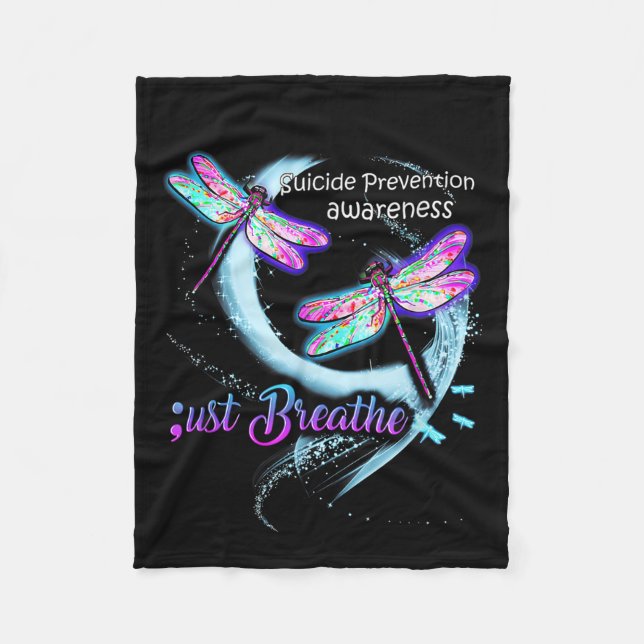Suicide Awareness Shirt Just Breathe Suicide Preve Fleecedecke (Vorderseite)