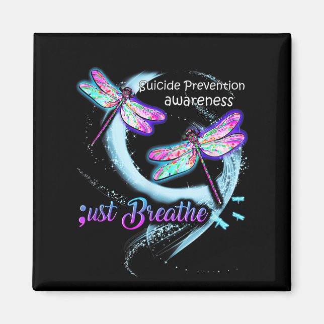 Suicide Awareness Shirt Just Breathe Suicide Preve Magnet (Vorne)