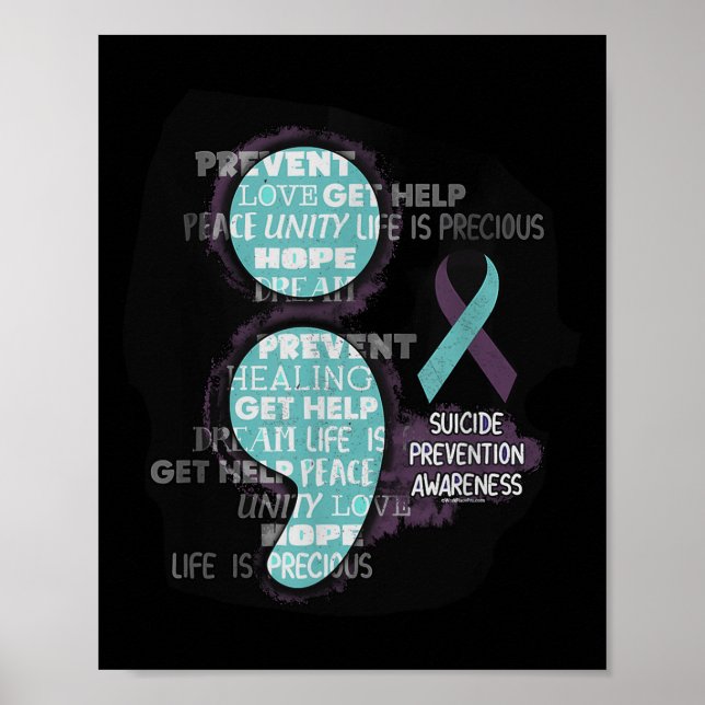 Suicide Awareness Shirt Suicide Prevention Semicol Poster (Vorne)