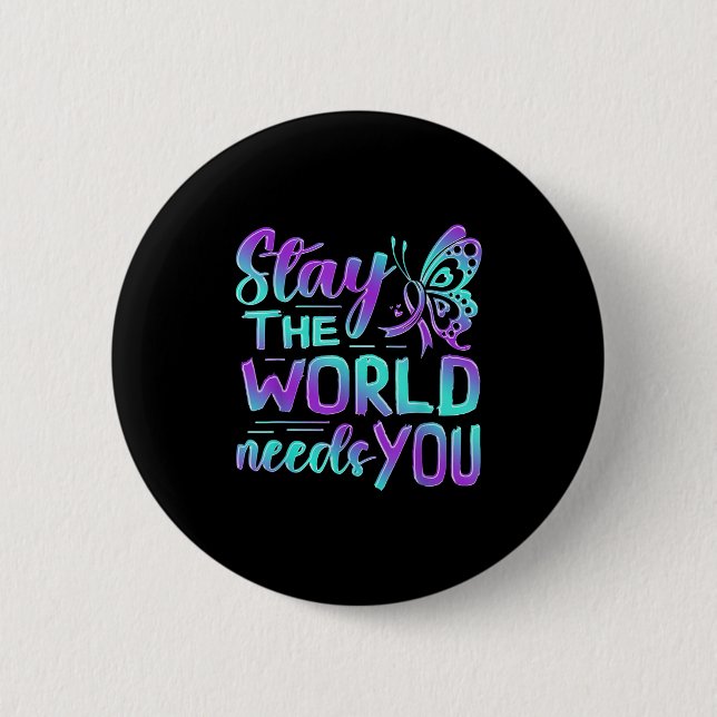 Suicide Awareness Suicide Prevention Suprt Survivo Button (Vorderseite)
