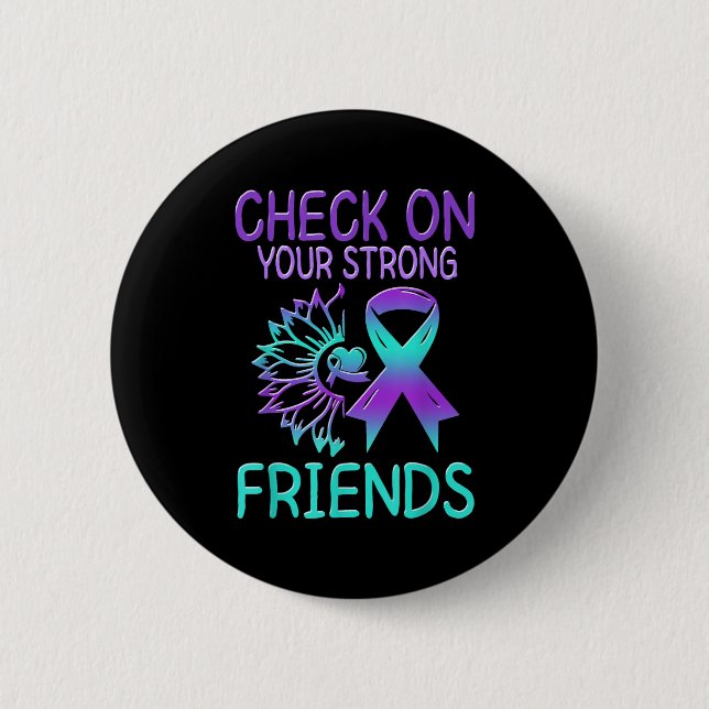 Suicide Awareness Suicide Prevention Suprt Survivo Button (Vorderseite)
