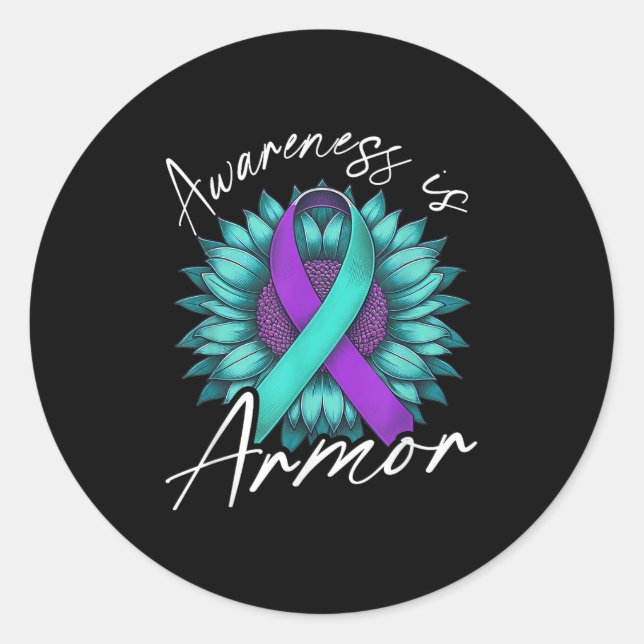 Suicide Awareness Suicide Prevention Suprt Survivo Runder Aufkleber (Vorderseite)