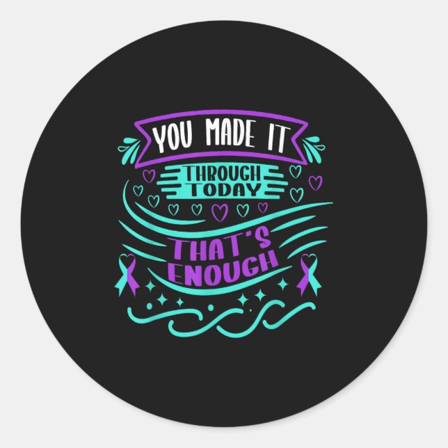 Suicide Awareness Suicide Prevention Suprt Survivo Runder Aufkleber (Vorderseite)