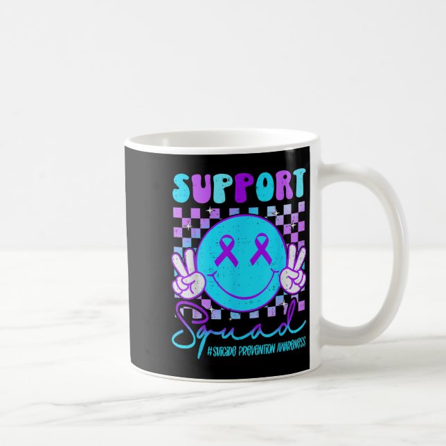 Suicide Awareness Teal &amp; Purple Ribbon Suprt G Kaffeetasse (Rechts)