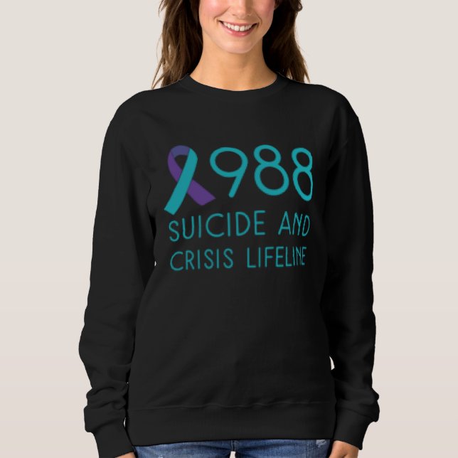 Suicide Prevention 988 Suicide Awareness Front and Sweatshirt (Vorderseite)