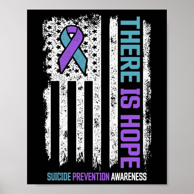 Suicide Prevention American Flag Hoffnung Suicide  Poster (Vorne)
