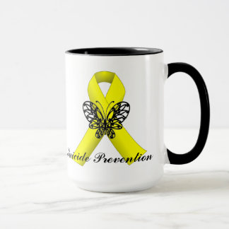 Suicide Prevention Awareness Butterfly Ribbon Mug Tasse