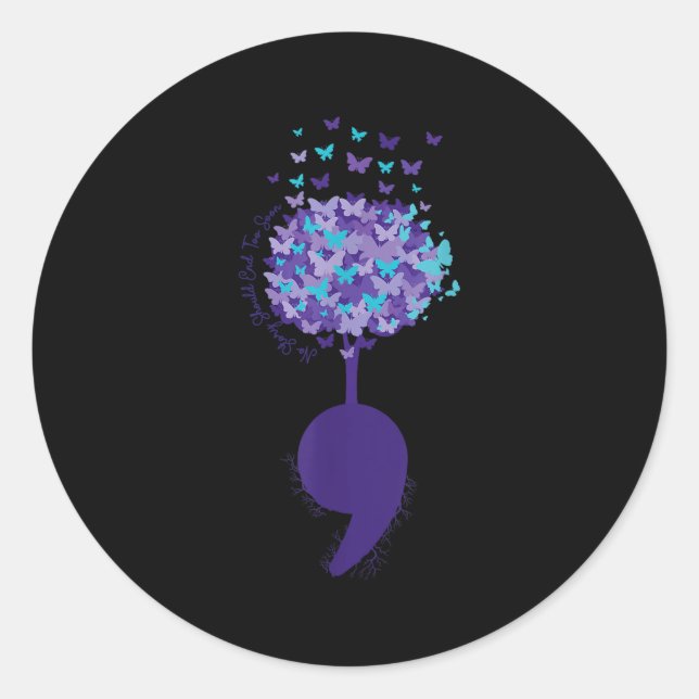 Suicide Prevention Awareness No Story Should End T Runder Aufkleber (Vorderseite)