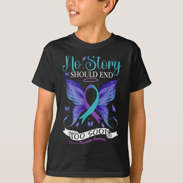 Suicide Prevention Awareness - No Story Should End T-Shirt (Vorderseite)