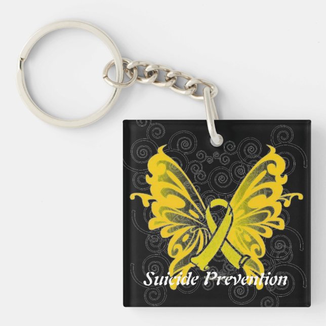 Suicide Prevention Awareness Ribbon Keychain Schlüsselanhänger (Vorderseite)