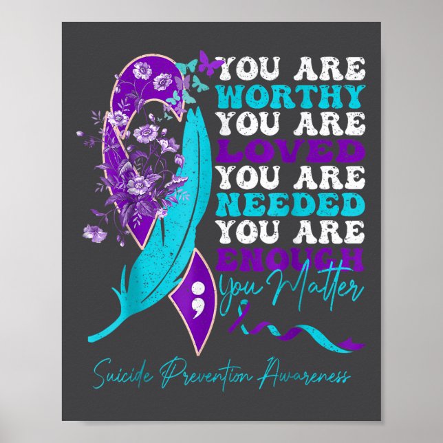 Suicide-prevention Awareness-sitive-motivational-s Poster (Vorne)