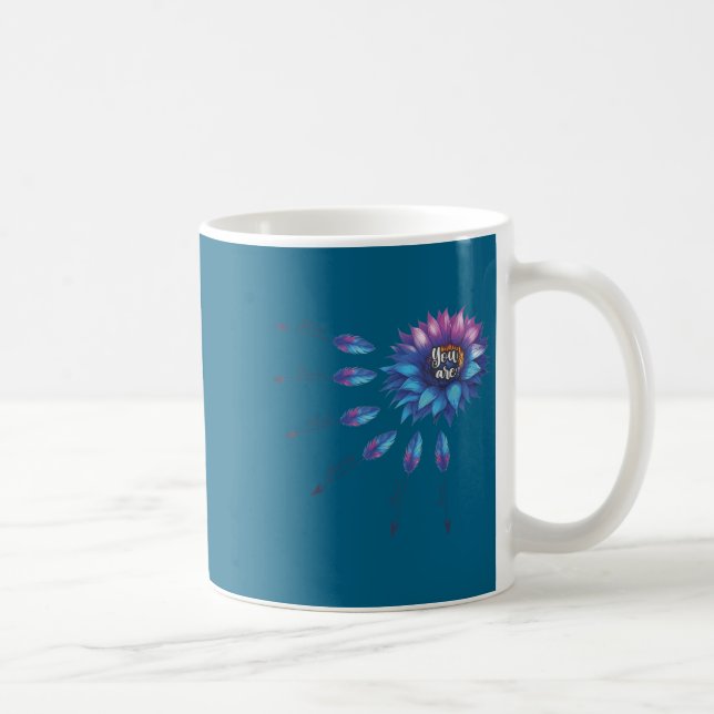 Suicide Prevention Awareness Sunflower You Are 988 Kaffeetasse (Rechts)