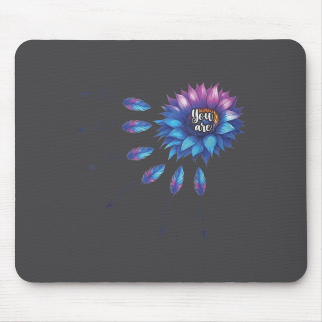 Suicide Prevention Awareness Sunflower You Are 988 Mousepad (Vorne)