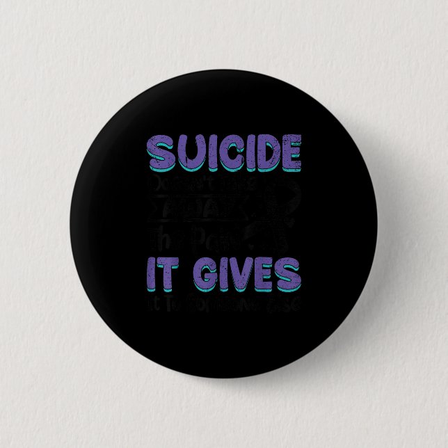 Suicide Prevention Awareness Teal &amp; Purple Rib Button (Vorderseite)