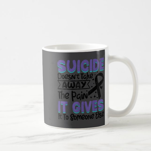 Suicide Prevention Awareness Teal &amp; Purple Rib Kaffeetasse (Rechts)