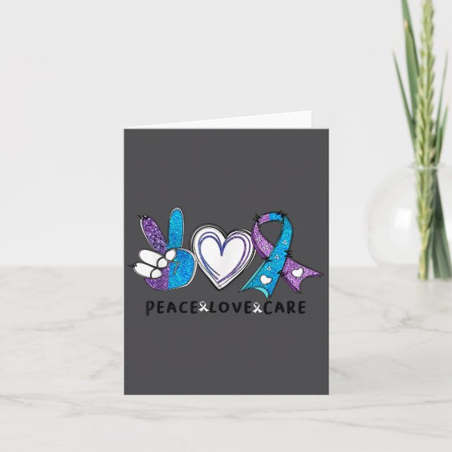 Suicide Prevention Awareness Teal &amp; Purple Rib Karte (Vorderseite)