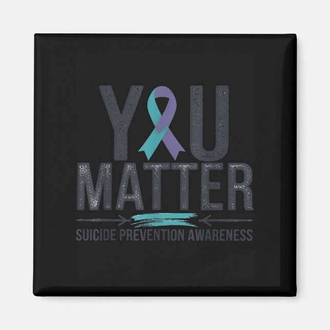 Suicide Prevention Awareness Teal &amp; Purple Rib Magnet (Vorne)