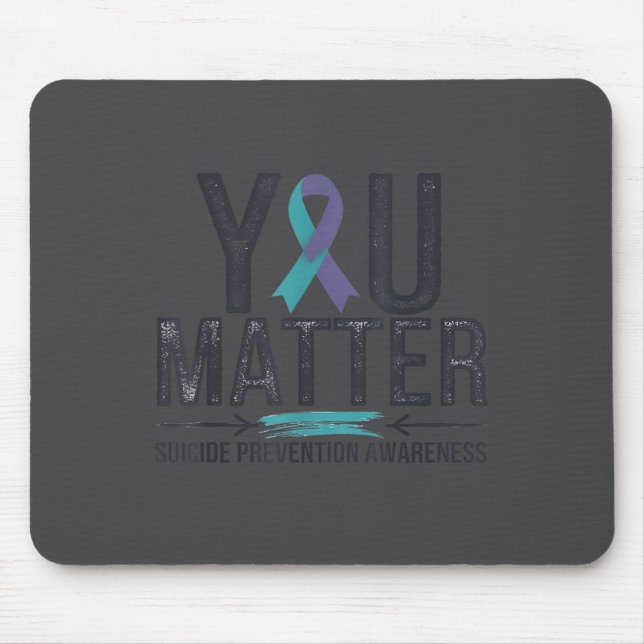 Suicide Prevention Awareness Teal &amp; Purple Rib Mousepad (Vorne)