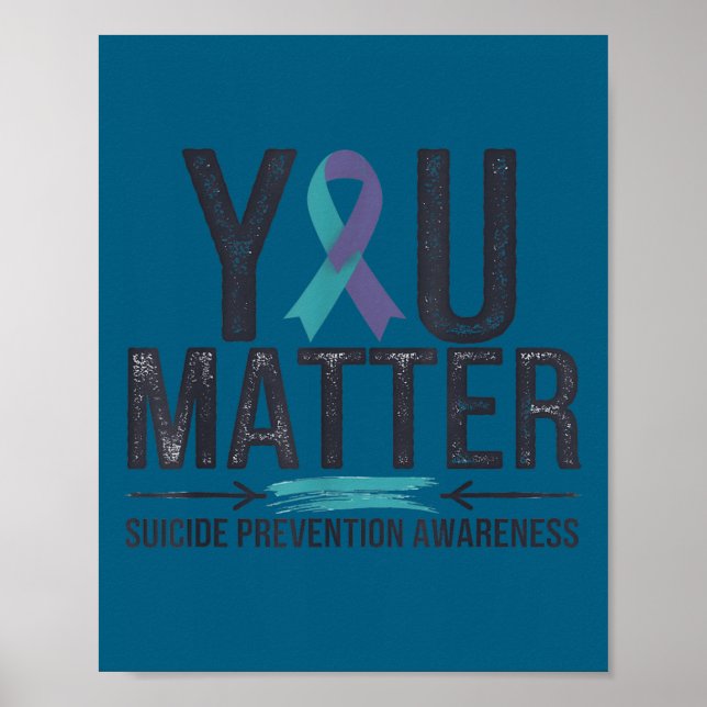 Suicide Prevention Awareness Teal &amp; Purple Rib Poster (Vorne)