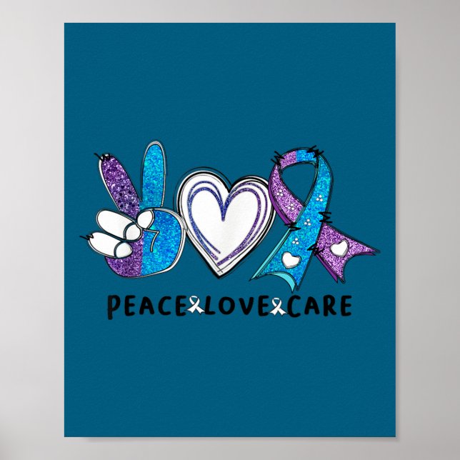 Suicide Prevention Awareness Teal &amp; Purple Rib Poster (Vorne)