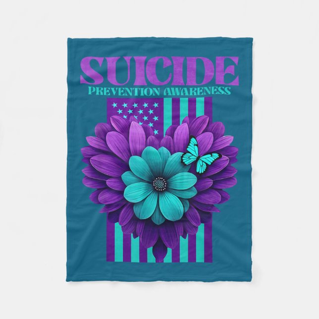 Suicide Prevention Awareness Usa Flag  Fleecedecke (Vorderseite)