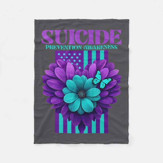 Suicide Prevention Awareness Usa Flag Premium  Fleecedecke (Vorderseite)