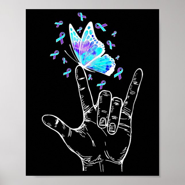 Suicide Prevention Awareness Week Butterfly Love H Poster (Vorne)