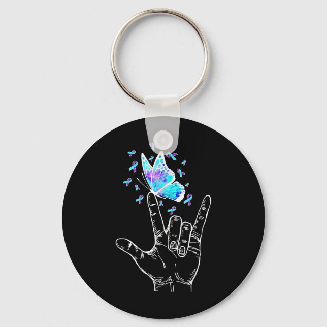 Suicide Prevention Awareness Week Butterfly Love H Schlüsselanhänger (Vorderseite)