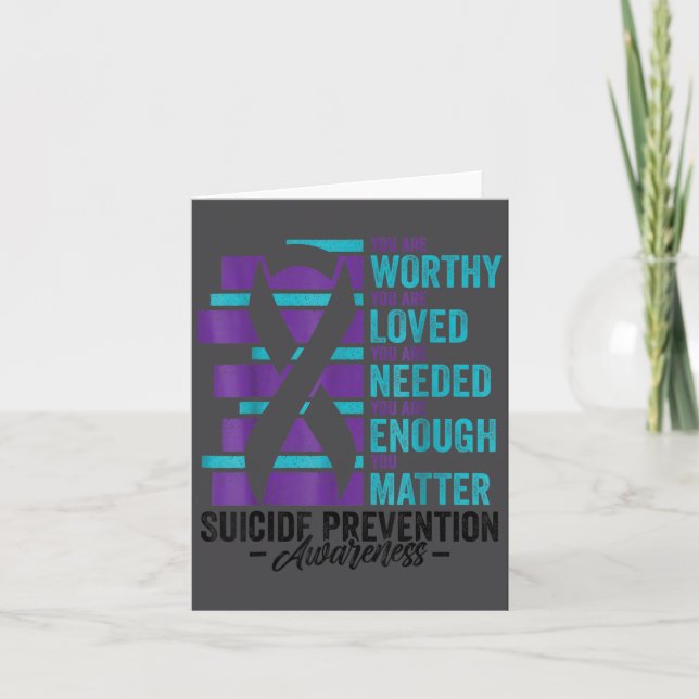 Suicide Prevention Awareness You Are Worthy Loved  Karte (Vorderseite)