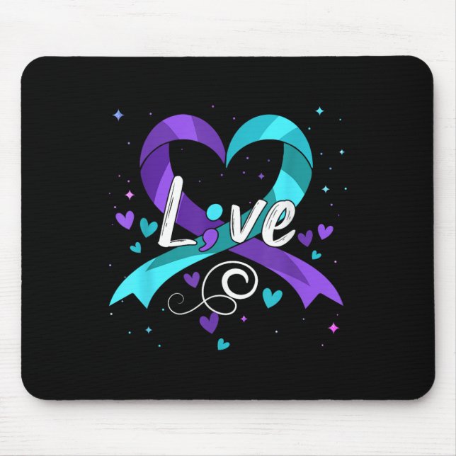 Suicide Prevention - Semicolon Suicide Awareness R Mousepad (Vorne)
