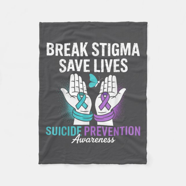 Suicide Prevention Suprt Break Stigma Suicide Awar Fleecedecke (Vorderseite)