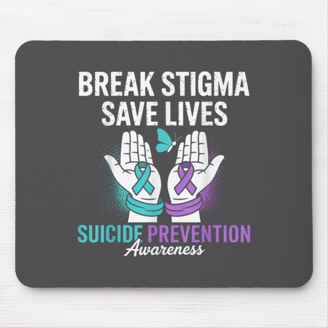 Suicide Prevention Suprt Break Stigma Suicide Awar Mousepad (Vorne)