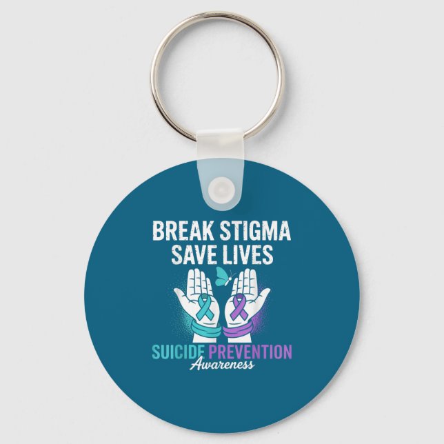 Suicide Prevention Suprt Break Stigma Suicide Awar Schlüsselanhänger (Vorderseite)