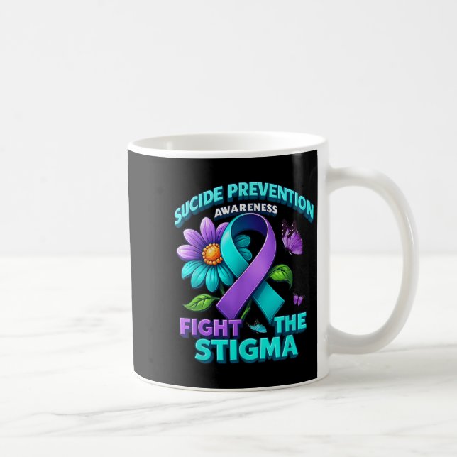 Suicide Prevention Suprt Fight Stigma Suicide Awar Kaffeetasse (Rechts)