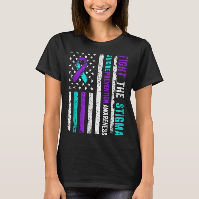 Suicide Prevention Suprt Fight Stigma Suicide Awar T-Shirt (Vorderseite)