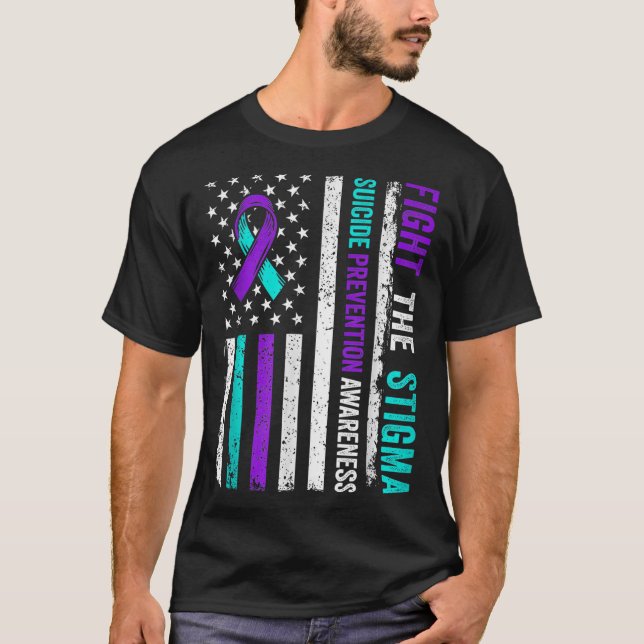 Suicide Prevention Suprt Fight Stigma Suicide Awar T-Shirt (Vorderseite)
