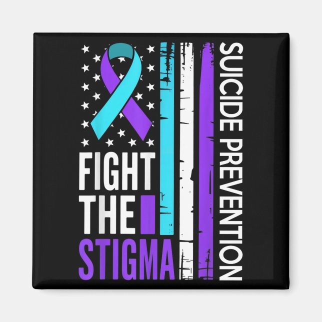 Suicide Prevention Suprt Fight The Stigma Vintage  Magnet (Vorne)