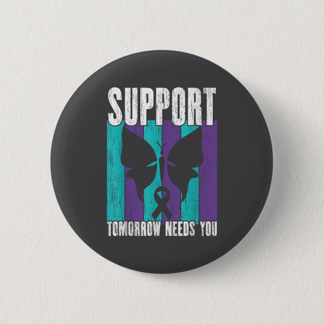 Suicide Prevention Suprt Tomorrow _ I For Suprters Button (Vorderseite)