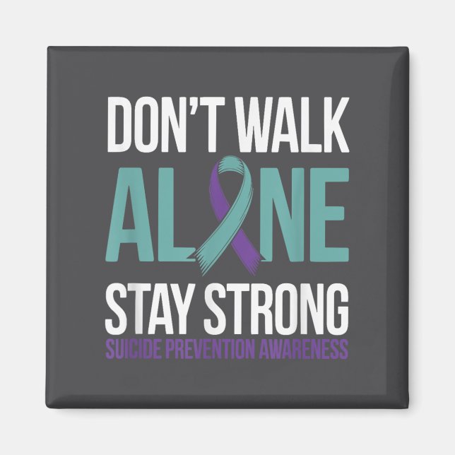 Suicide Prevention Teal Purple Ribbon Suprt  Magnet (Vorne)
