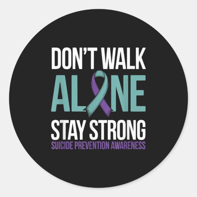 Suicide Prevention Teal Purple Ribbon Suprt  Runder Aufkleber (Vorderseite)