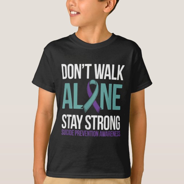 Suicide Prevention Teal Purple Ribbon Suprt  T-Shirt (Vorderseite)