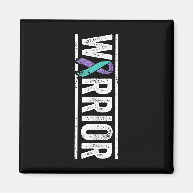 Suicide Prevention Warrior - Sideways Awareness Ri Magnet (Vorne)