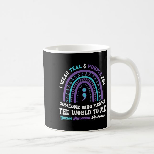 Suicide Prevention Wear Teal Purple Mental Health  Kaffeetasse (Rechts)