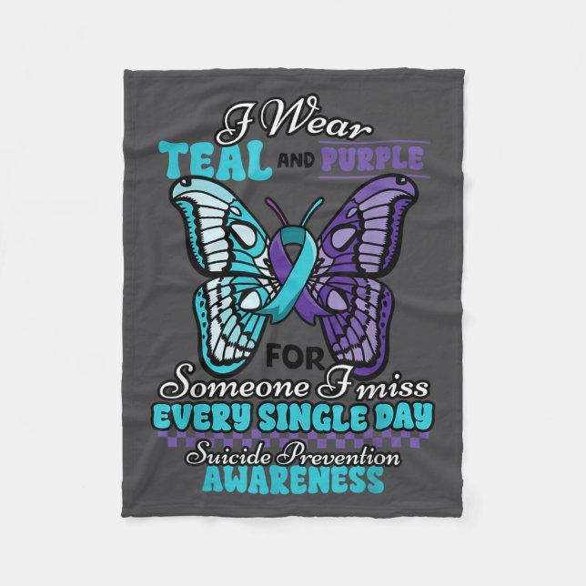 Suicide Prevention Wear Teal Purple Someone I Miss Fleecedecke (Vorderseite)