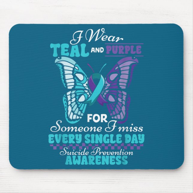 Suicide Prevention Wear Teal Purple Someone I Miss Mousepad (Vorne)