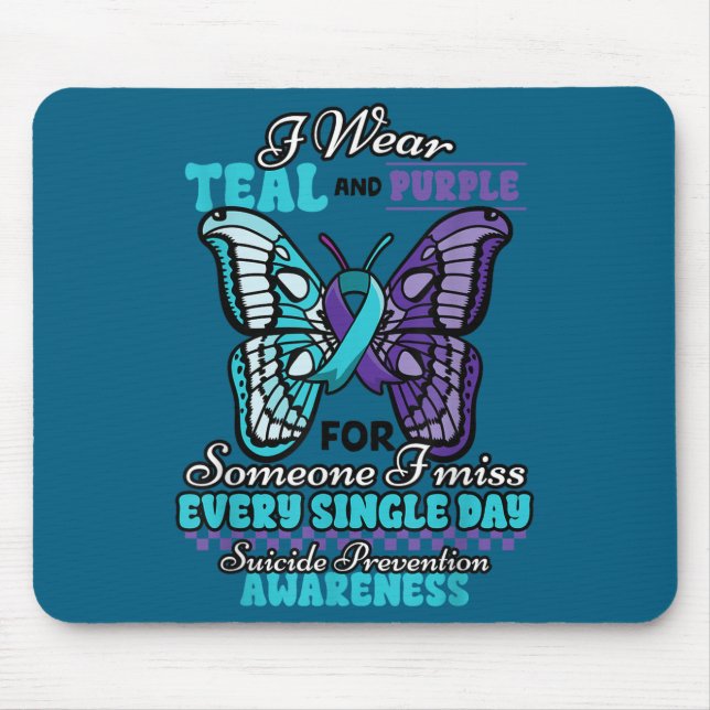 Suicide Prevention Wear Teal Purple Someone I Miss Mousepad (Vorne)
